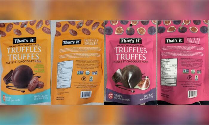 Recall Covers Two Flavours of That’s It Dark Chocolate Truffles