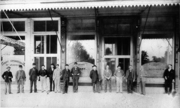 The first courthouse and government offices for the County of Orange were rented in Congdon Building at 305 E. 4th Street, near Spurgeon Street in Santa Ana, Calif., in 1895. (Courtesy of Orange County Archives)