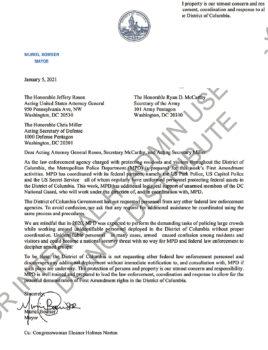 DC Mayor Muriel Bowser rejected President Trump's offer of National Guard troops on January 6 in this <a href="https://www.scribd.com/document/582684364/Bowser-Letter#download&from_embed" target="_blank" rel="noopener">letter</a> a day before. (Kash Patel/Screenshot via The Epoch Times)