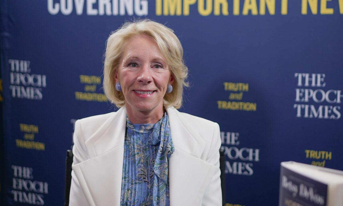 Former U.S. Secretary of Education Betsy DeVos, author of the new book "Hostages No More: The Fight for Education Freedom and the Future of the American Child," in Las Vegas at the FreedomFest conference on July 14, 2022. (The Epoch Times)