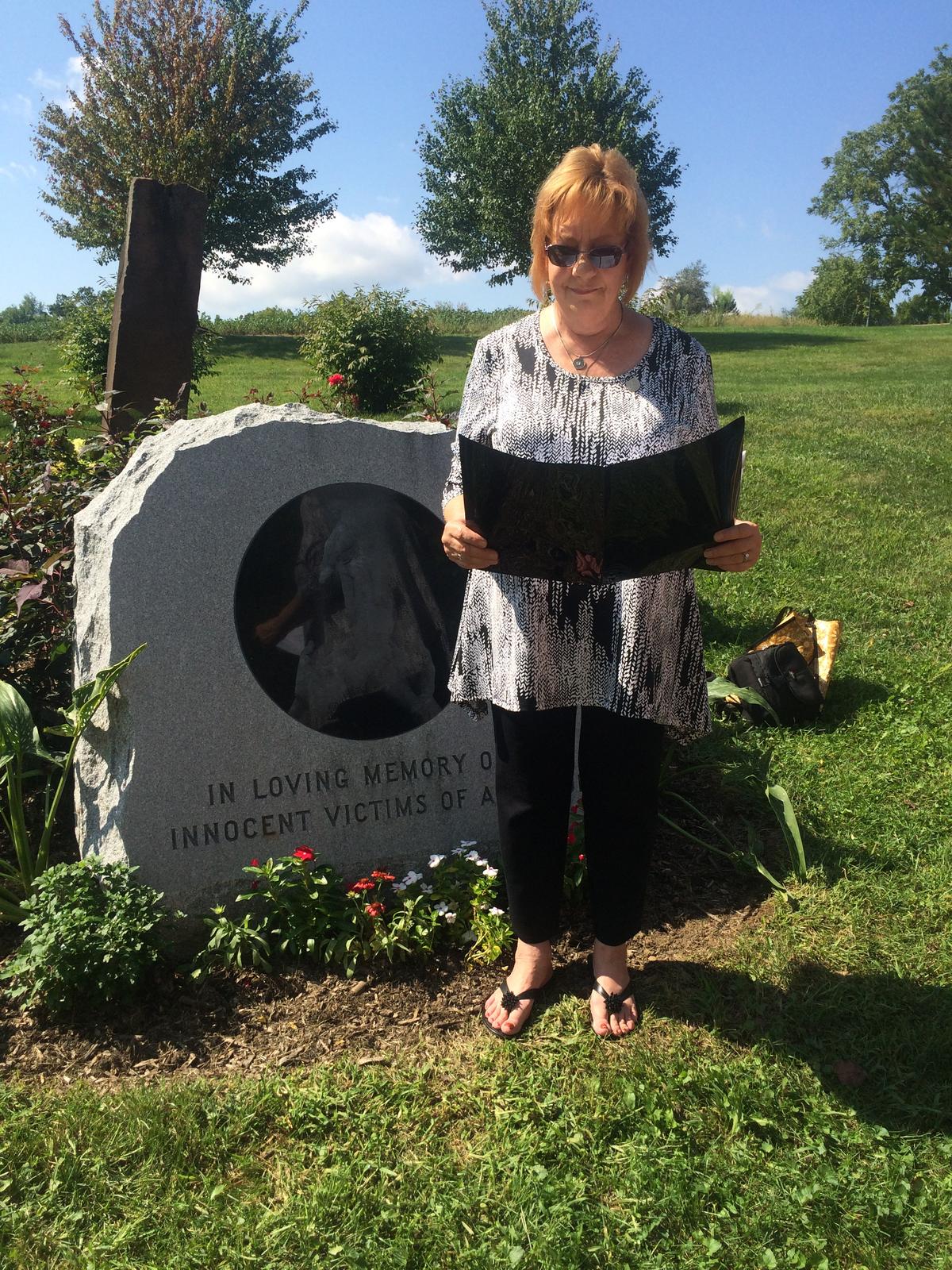 Ballor commemorates her lost child at the National Day of Remembrance for Aborted Children in Canton, Ohio, in 2016. (Courtesy of Christine Ballor)