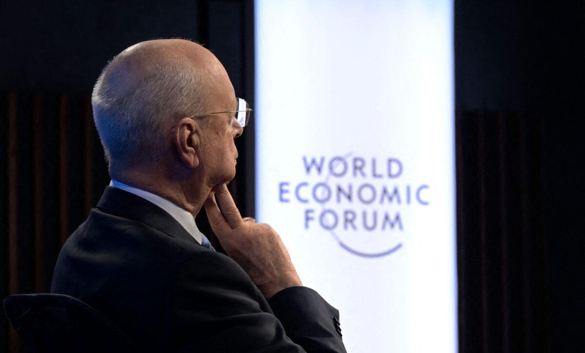  Founder and Executive Chairman of the World Economic Forum (WEF) Klaus Schwab is seen at the opening of the WEF Davos Agenda in Cologny near Geneva on Jan. 17, 2022. (Fabrice Coffrini/AFP via Getty Images)