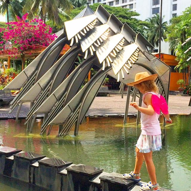 Public art alongside the Sarawak River, Kuching. (Courtesy of Evie Farrell)