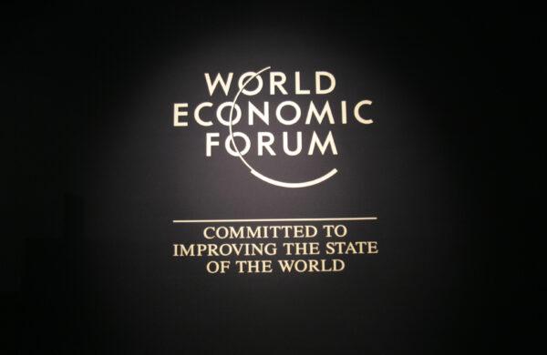 Logo of the World Economic Forum taken at the Congress Centre 24 January 2007. (JOEL SAGET/AFP via Getty Images)