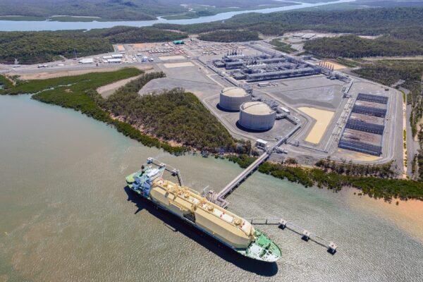 Energy's Australia Pacific liquefied natural gas facility at Curtis Island in north Queensland, Australia, on Oct. 10, 2016. (AAP Image/Origin Energy)