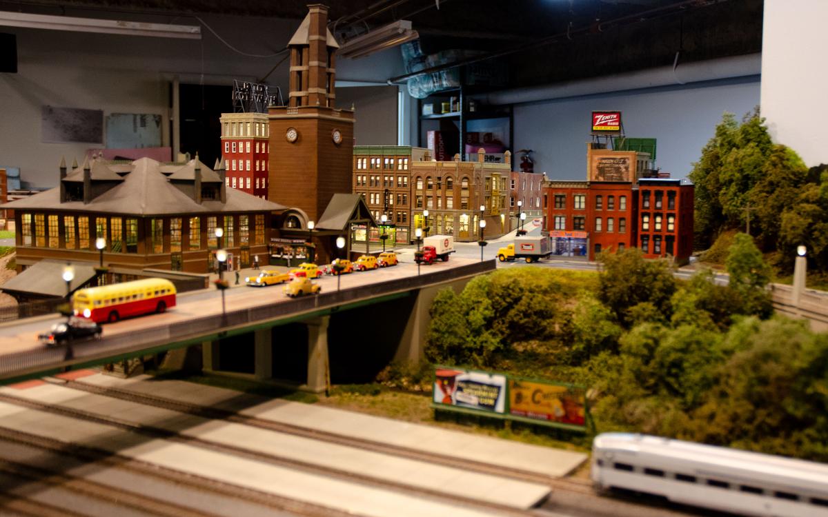 The not-yet-completed recreation of the Allentown, Pa., train station at the West Island Model Railroad Club on Long Island, N.Y. (Dave Paone/The Epoch Times)