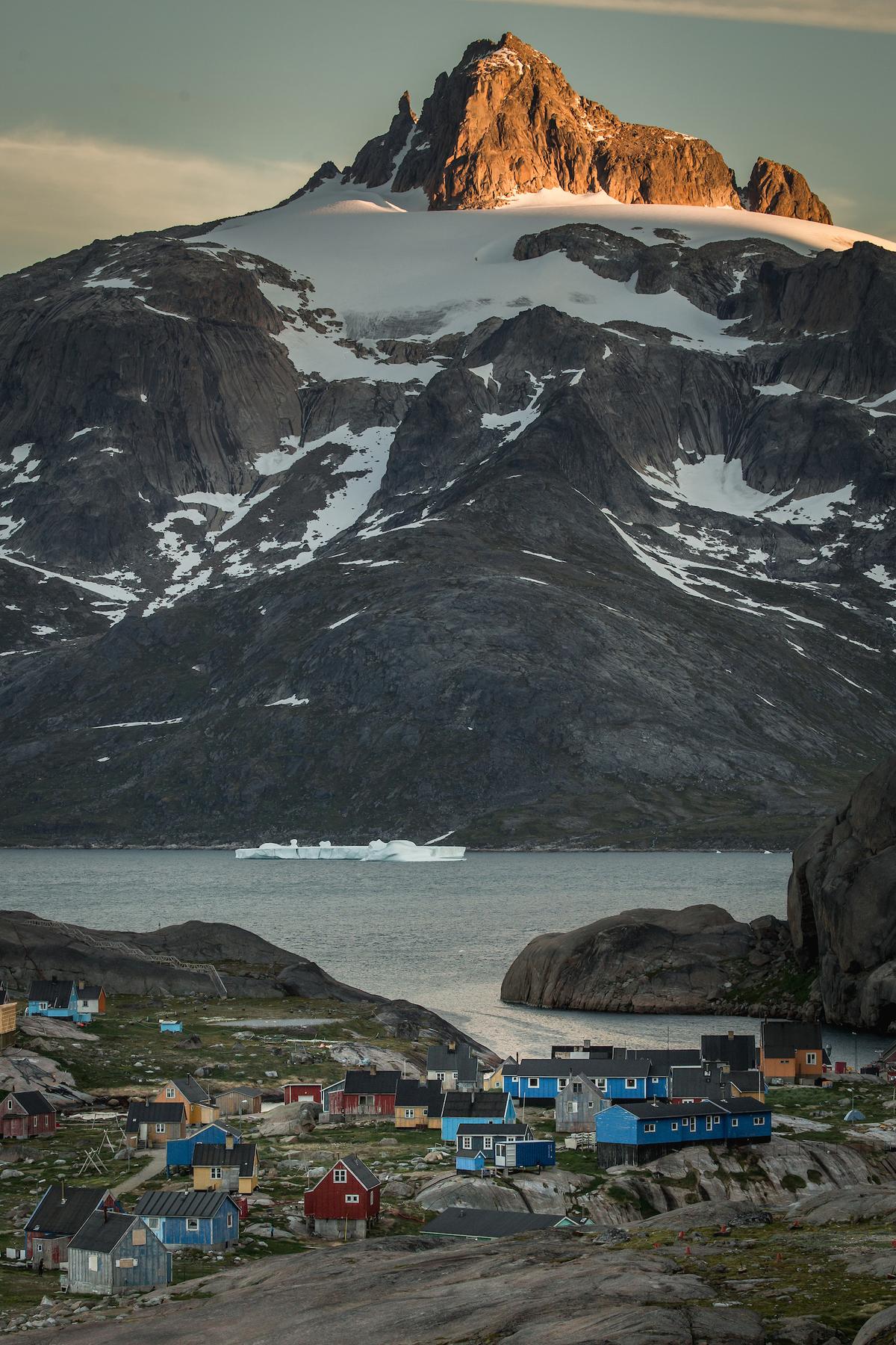 An evening view of the village of Aappilattoq in south Greenland. (Mads Pihl/Visit Greenland)
