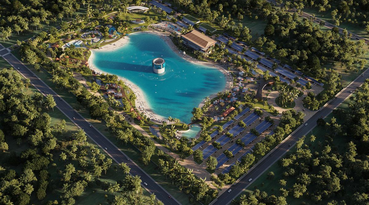 Renderings of the proposed Peak Surf Park planned for a location in either Pinellas or Hillsborough counties near Tampa, Florida, that looks to open by 2025. (Peak Surf Park/TNS