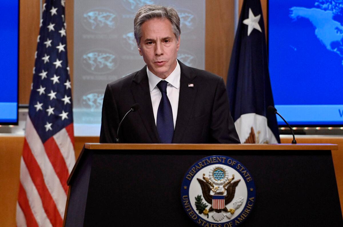 Secretary of State Antony Blinken speaks during a press conference at the State Department in Washington on July 27, 2022. (Olivier Douliery/AFP via Getty Images)