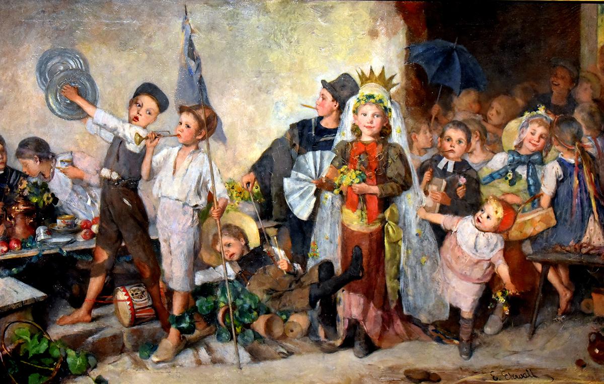 "Children Playing at Weddings" by Emma Ekwall. Oil on canvas. The National Museum, Stockholm. (Public Domain)