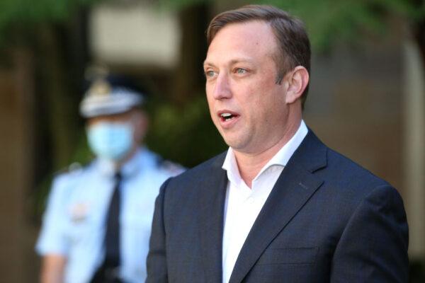 Deputy premier Steven Miles speaks at a press conference at Parliament House in Brisbane, Australia, on August 06, 2021. (Jono Searle/Getty Images)