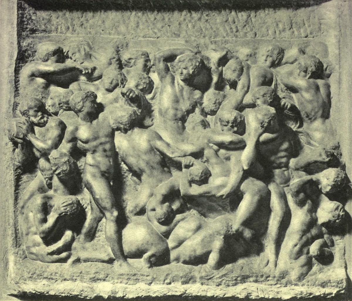 THE BATTLE OF THE CENTAURS (After the relief by Michelangelo. Florence: Museo Buonarroti) Alinari
