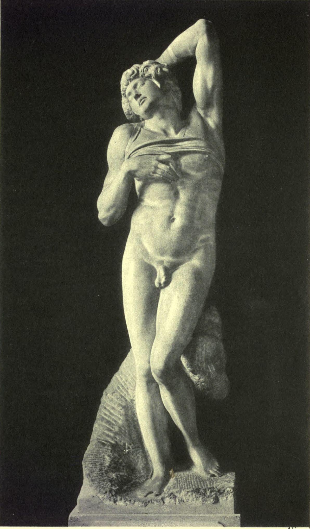 YOUNG CAPTIVE (After Michelangelo. Paris: Louvre) Alinari