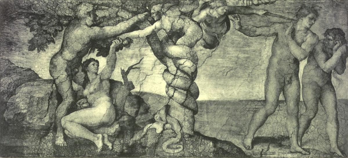 THE FALL AND THE EXPULSION (After the fresco by Michelangelo. Rome: The Vatican, Sistine Chapel) Anderson