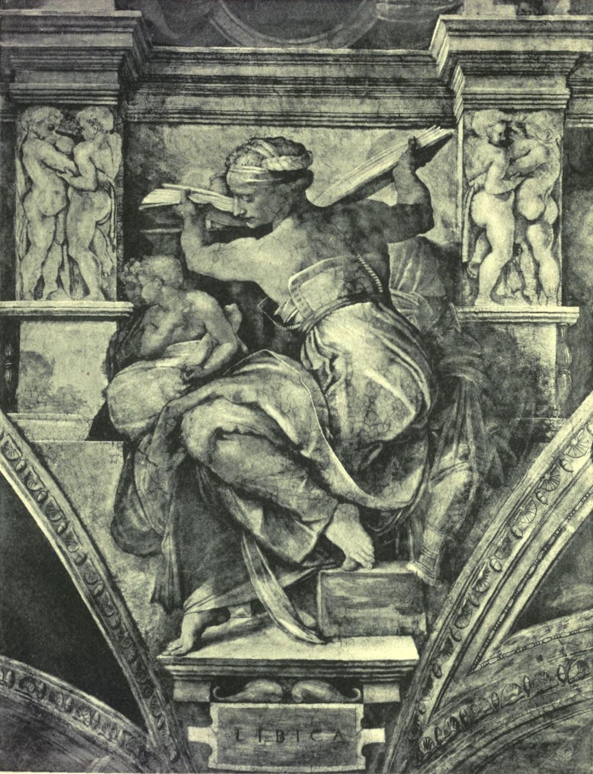 THE LYBIAN SIBYL (After the fresco by Michelangelo. Rome: The Vatican, Sistine Chapel) Anderson