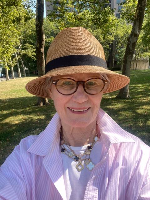 The right hat also depends upon the wearer’s personality, Suzanne Newman says. She prefers smaller, less showy hats. (Courtesy of Suzanne Newman)