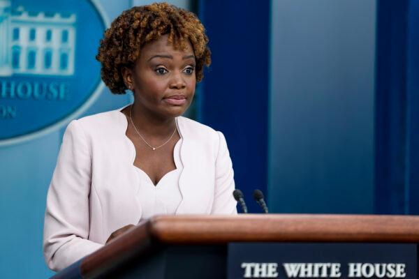 White House Press Secretary Karine Jean-Pierre speaks during the daily press briefing at the White House in Washington on July 29, 2022. (Anna Moneymaker/Getty Images)