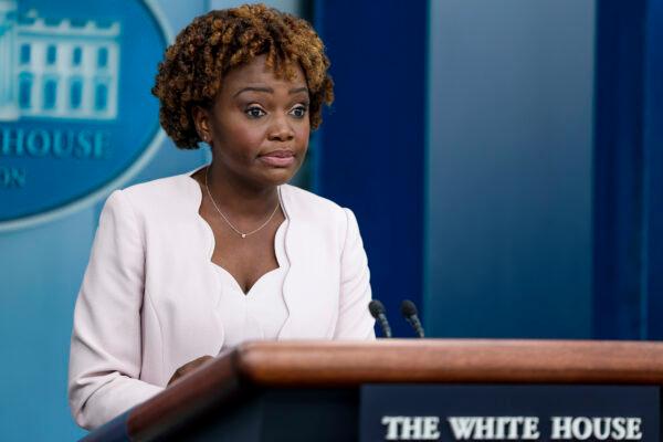 White House Press Secretary Karine Jean-Pierre speaks during the daily press briefing at the White House in Washington on July 29, 2022. (Anna Moneymaker/Getty Images)