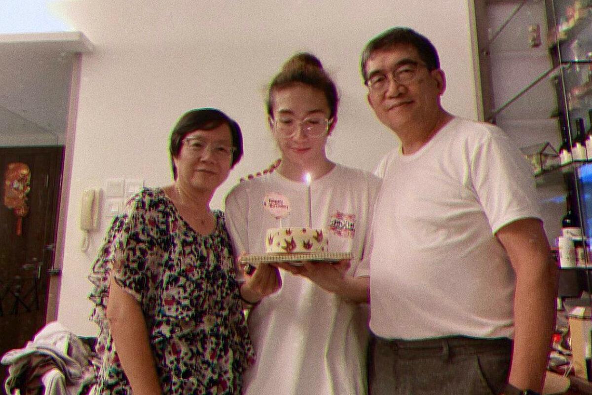 Undated photo of dancer Mo Lee Kai-yin celebrating his birthday with his parents who reside in Canada. (Mo Lee Kai-yin/Instagram via The Epoch Times)