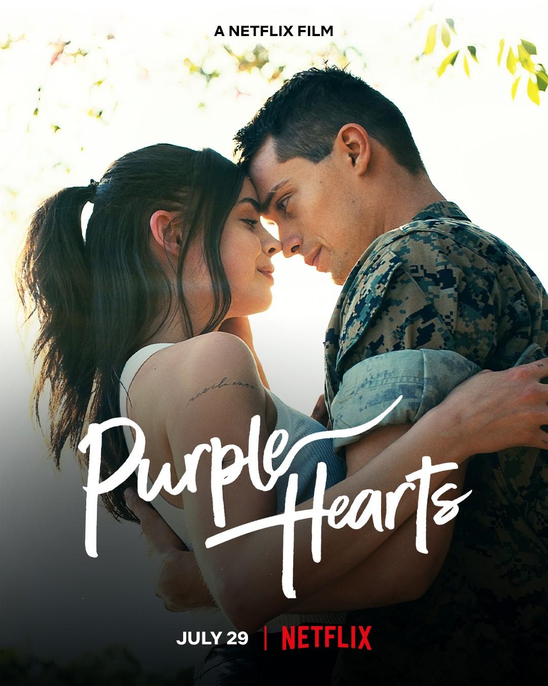 Movie poster for "Purple Hearts." (Netflix)