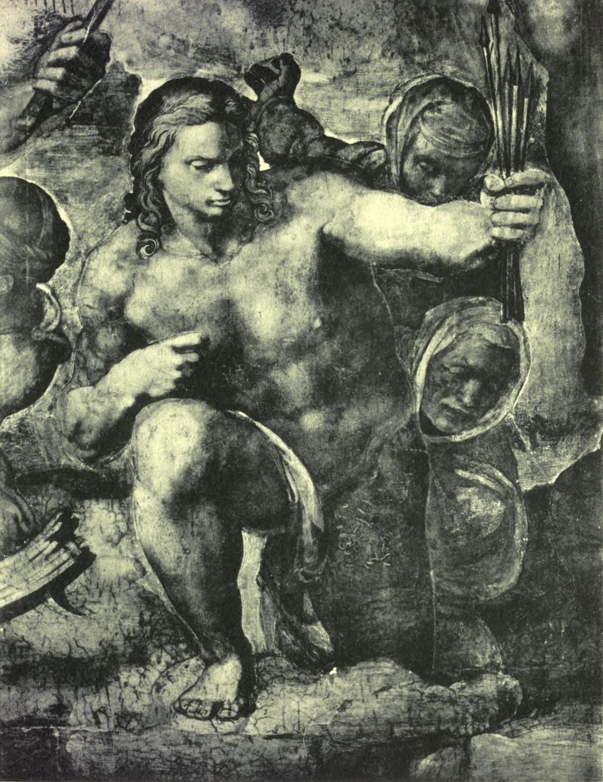 S. SEBASTIAN (After the fresco by Michelangelo . Rome: The Vatican, Sistine Chapel) Anderson