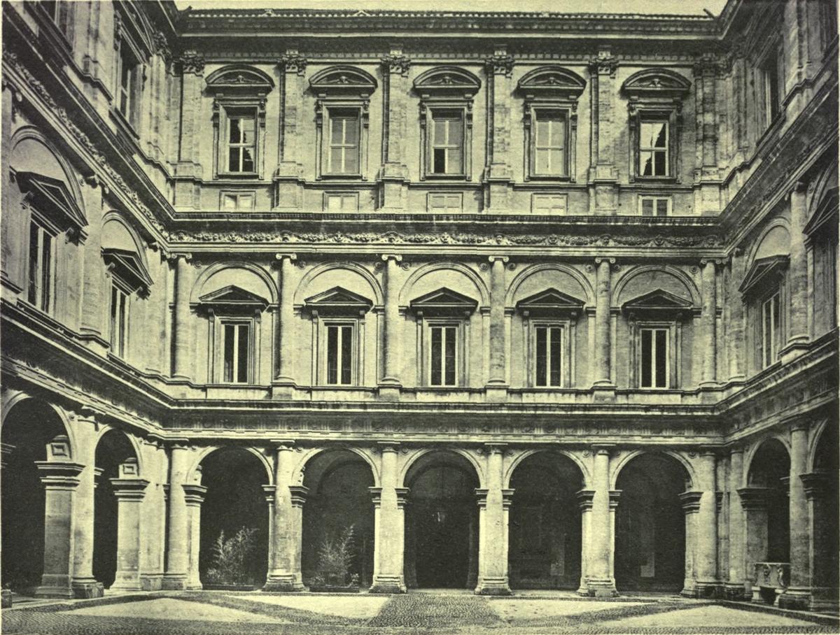 COURT OF THE PALAZZO FARNESE (After Michelangelo . Rome) Anderson