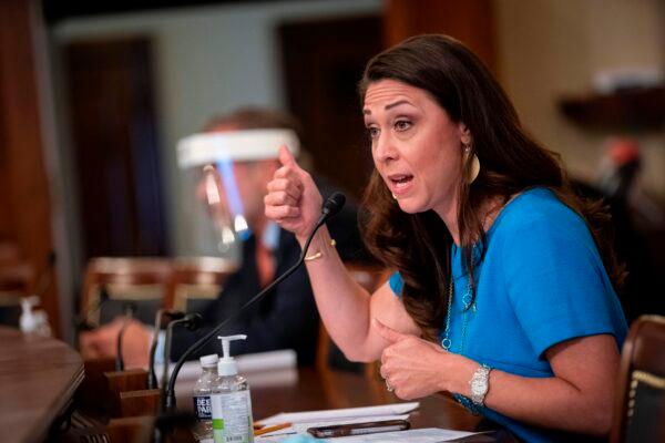 Rep. Jaime Herrera Beutler (R-Wash.) speaks during a House Appropriations Subcommittee hearing on "COVID-19 Response" on Capitol Hill in Washington, on June 4, 2020. (Al Drago/POOL/AFP via Getty Images)