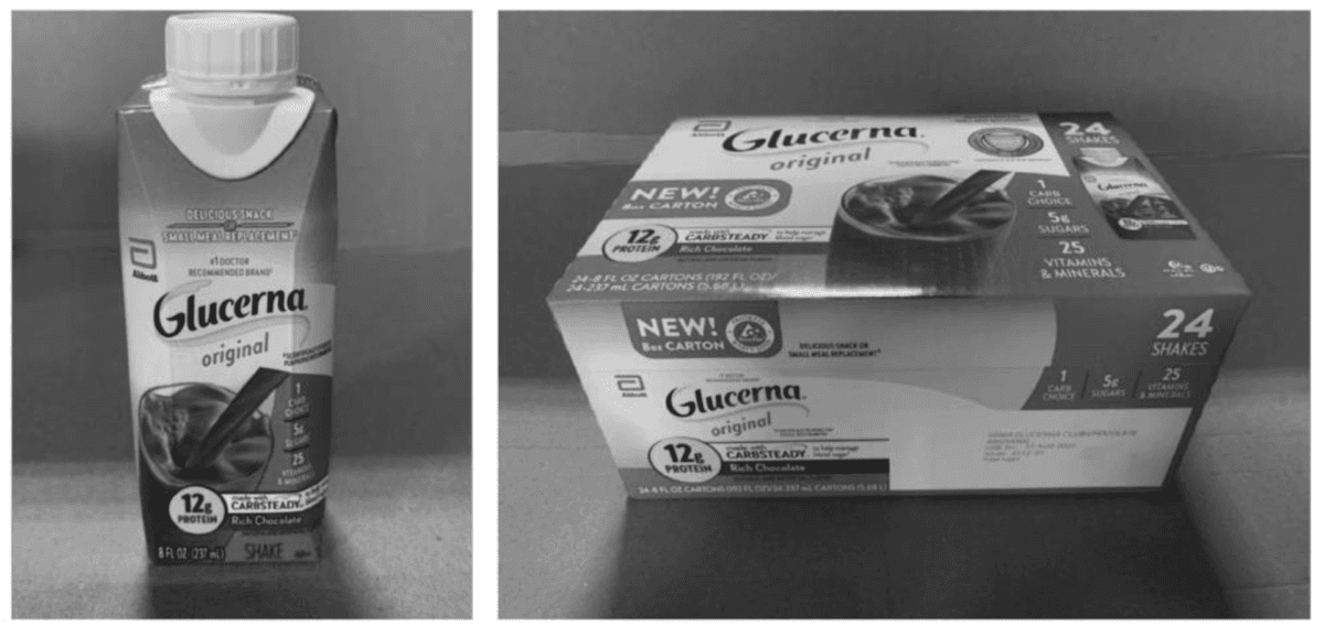 Glucerna Original's 8 fl oz tetra carton 24 count club case. (Courtesy of FDA)