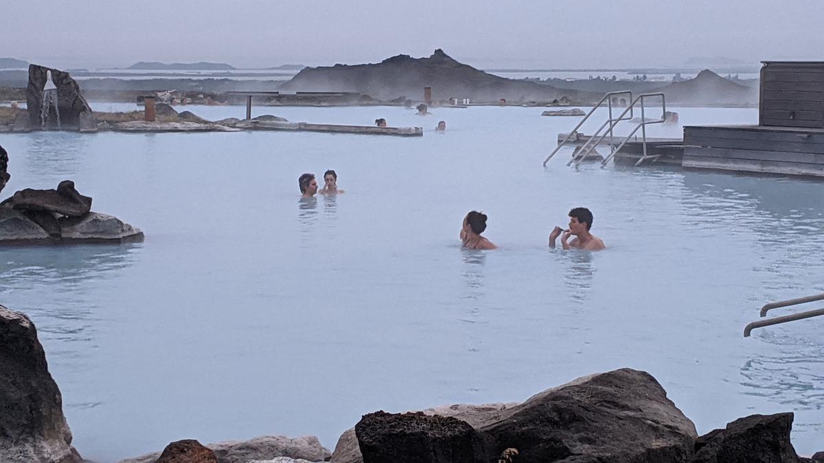 The sprawling Myvatn Nature Baths feature mineral-rich, milky blue waters. (Simon Peter Groebner/Minneapolis Star Tribune/TNS)