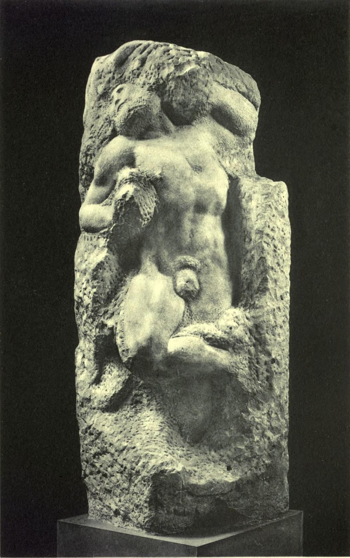 UNFINISHED FIGURE (After Michelagnolo. Florence: Museo Nazionale) Brogi