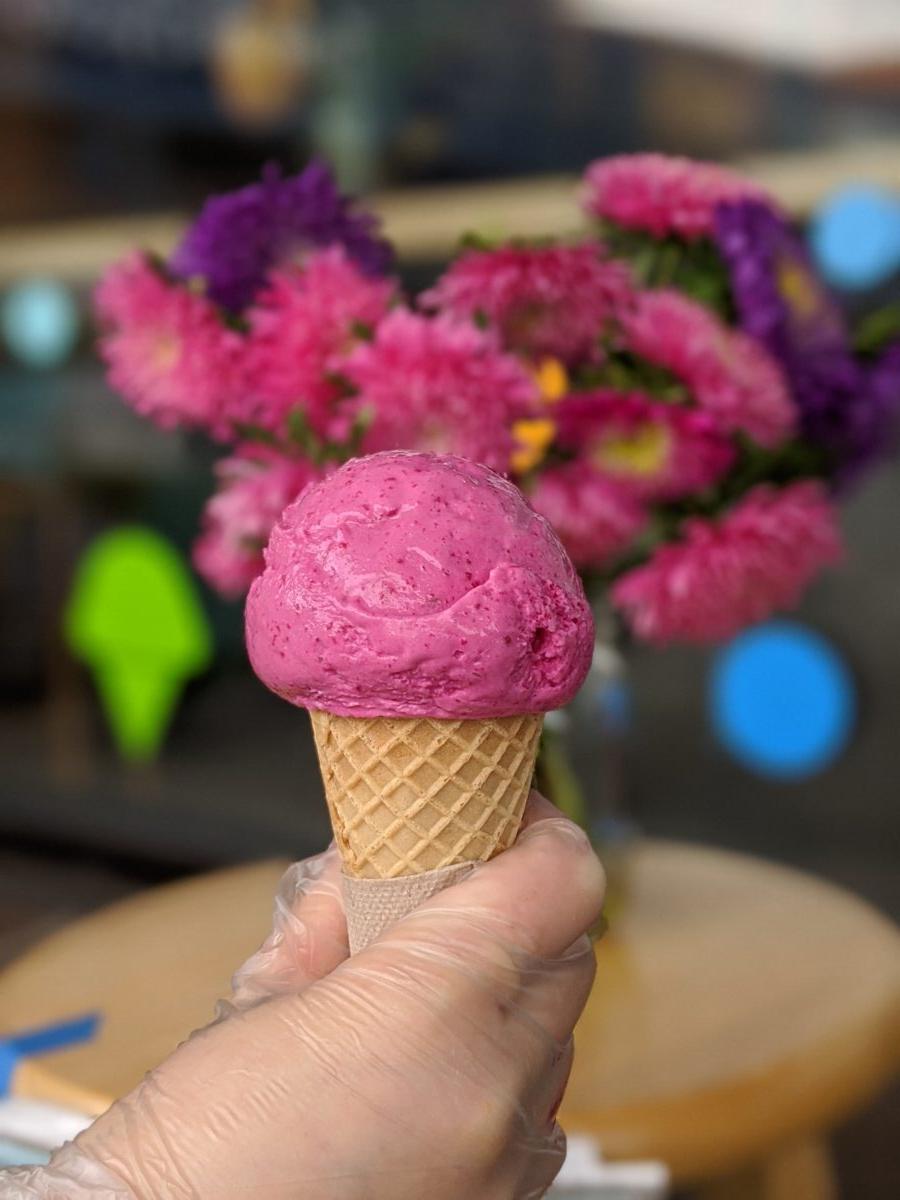 Roasted beet ice cream at Wild Scoops in Anchorage, Alaska. (Courtesy of Wild Scoops)