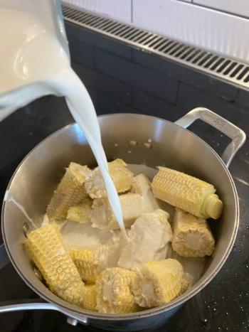 Sweet Republic's sweet corn ice cream is made by cooking fresh corn kernels in butter, steeping the cobs in boiling water, and blending both results into its house-made ice cream base. (Courtesy of Sweet Republic)