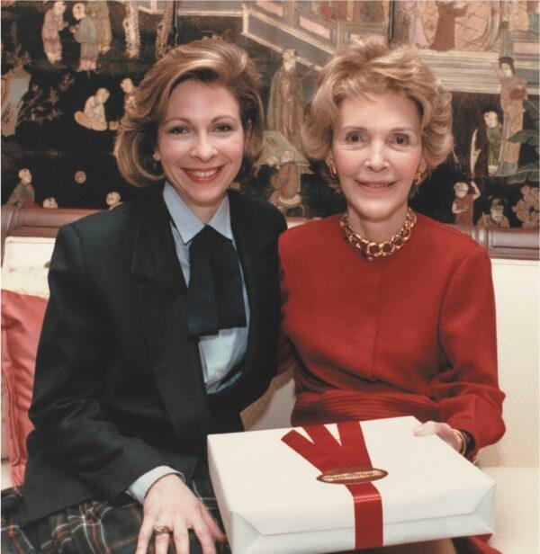 Faulkner Johnston (L) with First Lady Nancy Reagan. (White House staff photo)