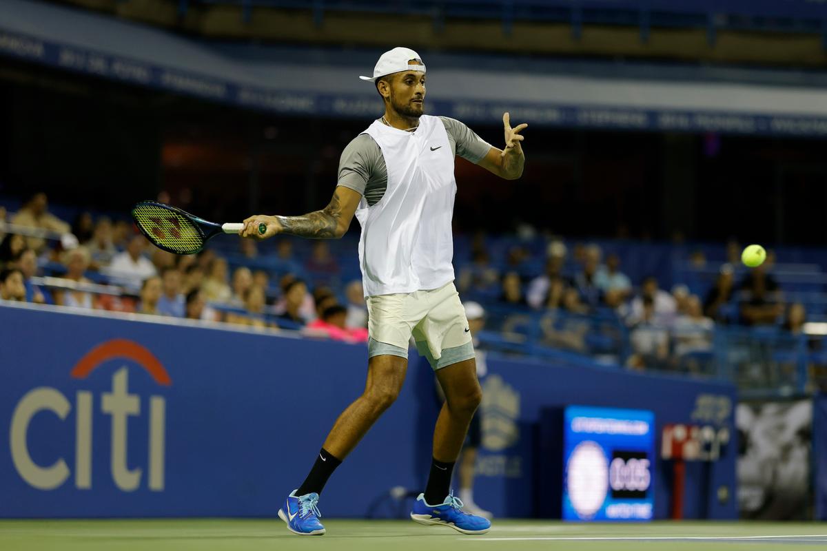 Kyrgios Saves Five Matchpoints to Tame Tiafoe in Washington