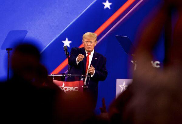 Former President Donald Trump speaks at the Conservative Political Action Conference in Dallas on Aug. 6, 2022. (Bobby Sanchez for The Epoch Times)