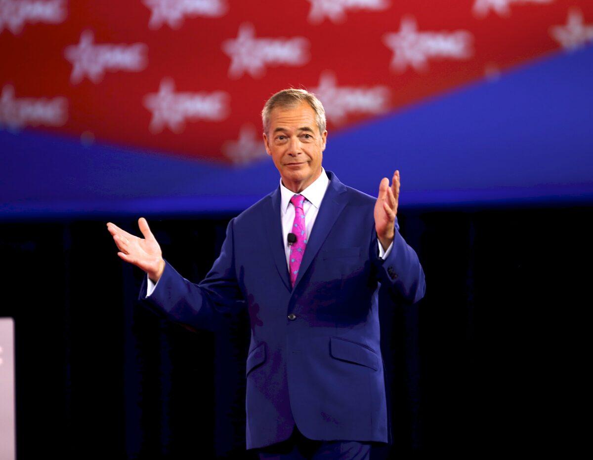 Nigel Farage speaks at CPAC in Dallas, Texas, on Aug. 6, 2022. (Bobby Sanchez/The Epoch Times)