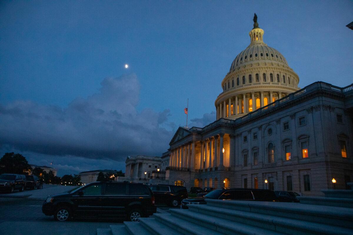 The U.S. Capitol in Washington on the evening of Aug. 6, 2022. (Anna Rose Layden/Getty Images)