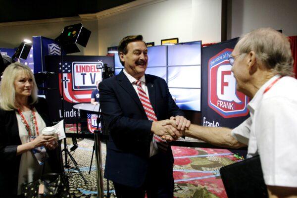 My Pillow's Mike Lindell greets attendees at the Conservative Political Action Conference at the Hilton Anatole in Dallas, Texas, on Aug. 5, 2022. (Bobby Sanchez/The Epoch Times)
