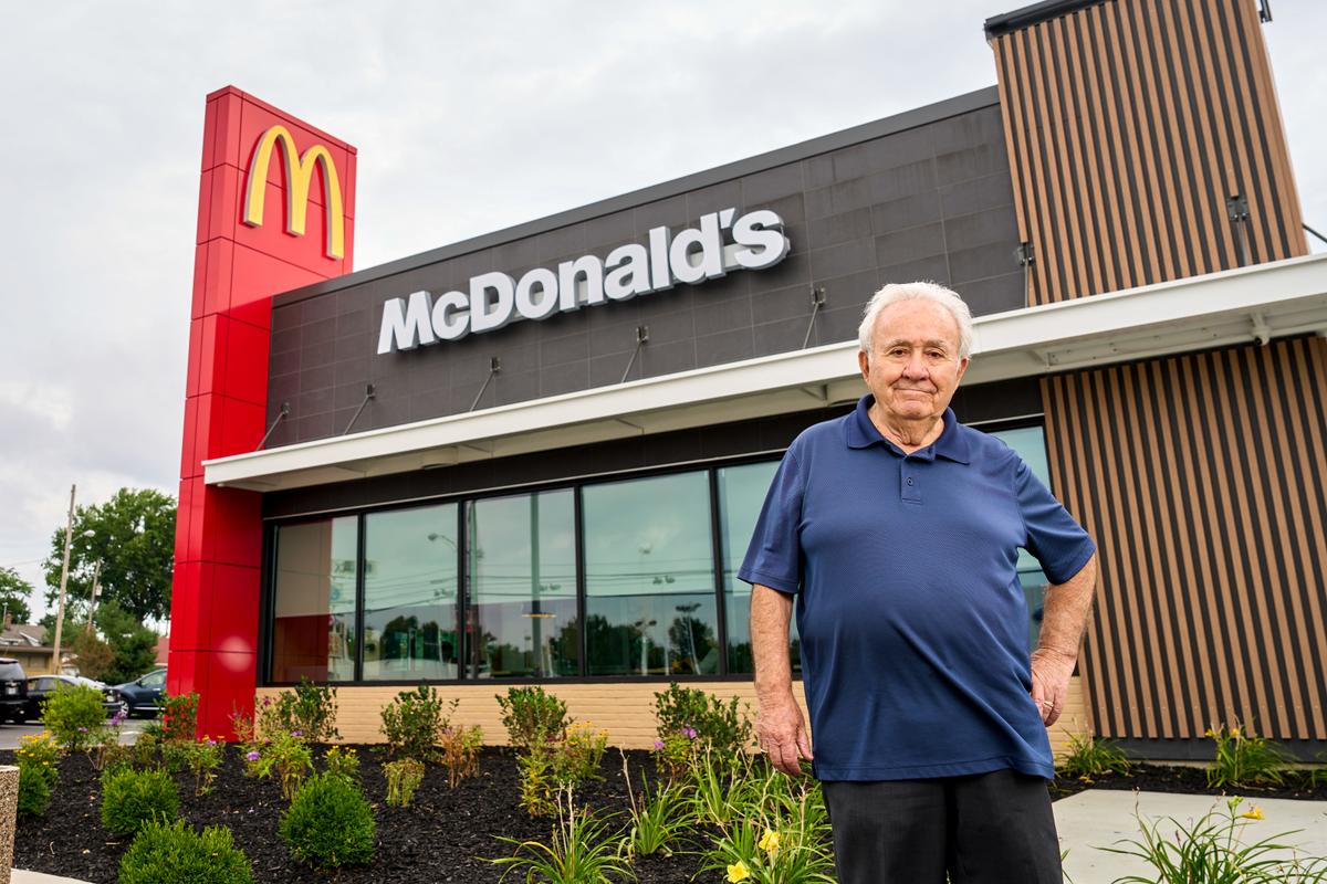 Owner Tony Philiou outside his Mayfield Heights, Ohio, Mcdonald's on Aug. 8, 2022. (Roger Mastroianni for The Epoch Times)