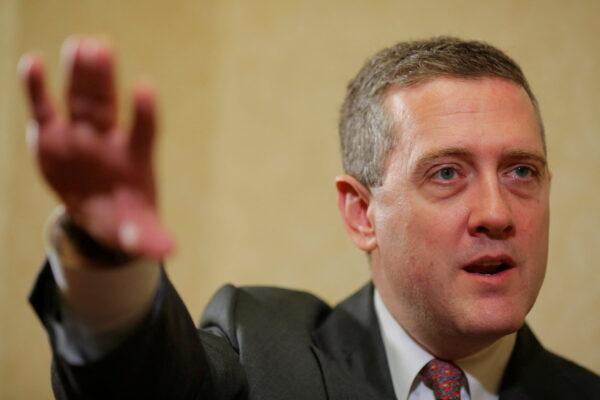 James Bullard, president of the St. Louis Federal Reserve Bank, speaks during an interview with Reuters in Boston, Mass., on Aug. 2, 2013. (Brian Snyder/Reuters)