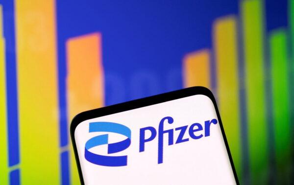 The Pfizer logo and a stock graph are seen in this illustration taken on May 1, 2022. (Dado Ruvic/Illustration/Reuters)