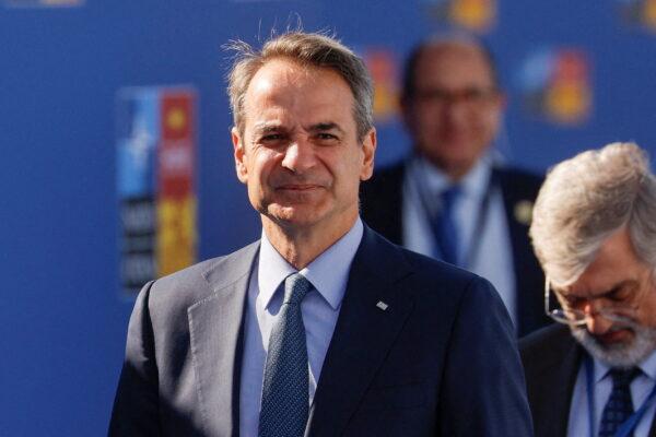 Greek Prime Minister Kyriakos Mitsotakis attends a NATO summit in Madrid on June 30, 2022. (Susana Vera/Reuters)