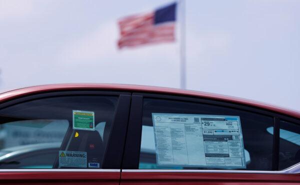 A car is shown for sale at a car lot in National City, Calif., on June 15, 2022. (Mike Blake/Reuters)
