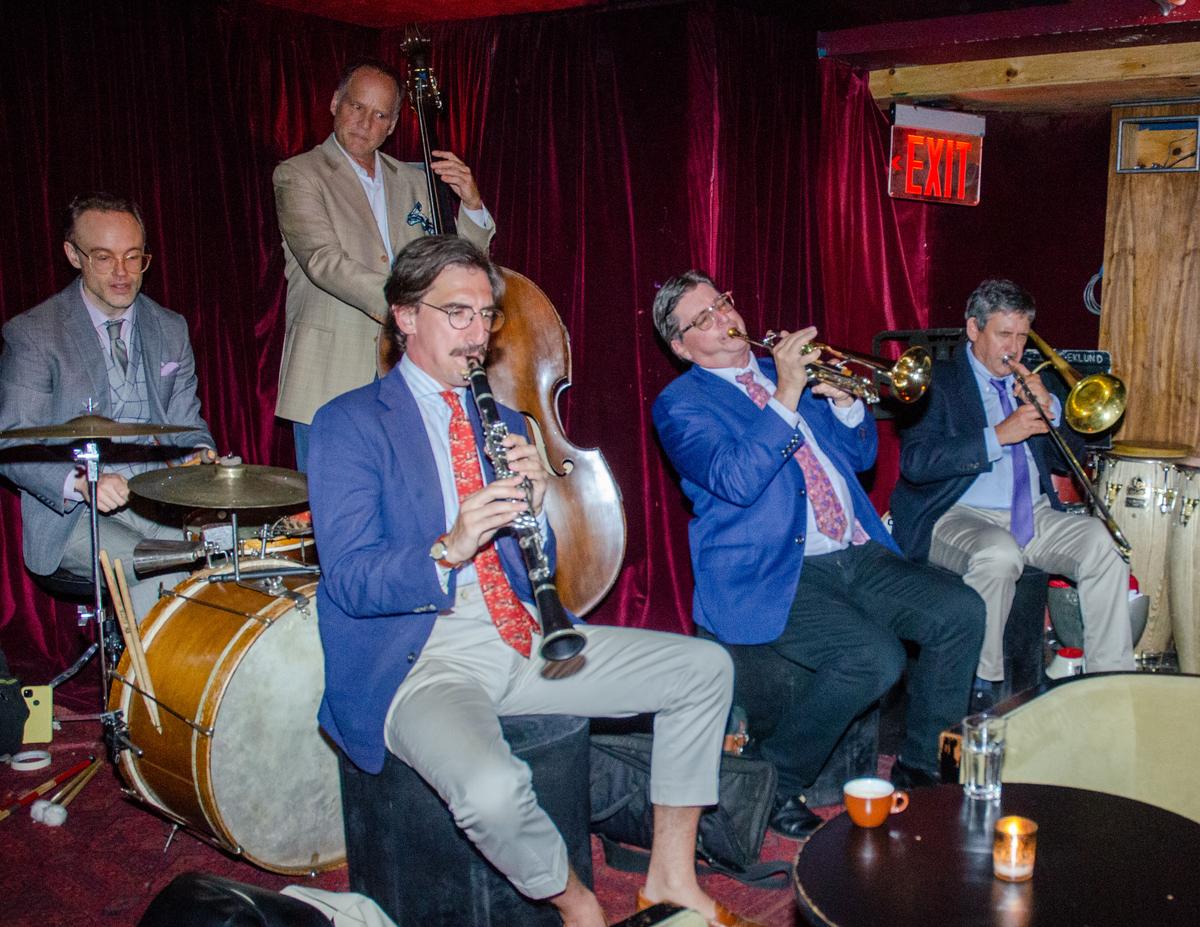 The Gotham City Band performs at Zinc Bar in Greenwich Village, Manhattan. (Dave Paone/The Epoch Times)