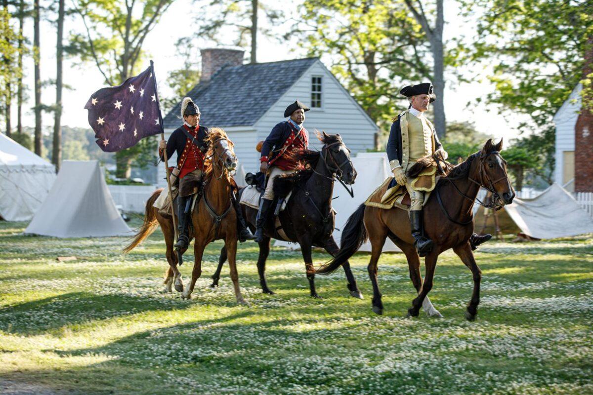 Undated image of Revolutionary War reenactors at Yorktown, Virginia. (American Battlefield Trust)
