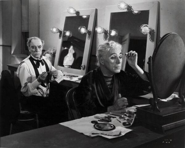 Buster Keaton (L) and Charlie Chaplin in "Limelight." (United Artists)