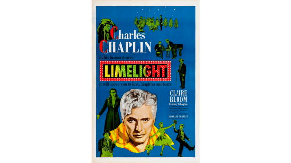 Poster for the original, limited American theatrical release of Charlie Chaplin's 1952 film "Limelight." United Artists. (Public Domain)