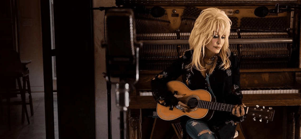 Dolly Parton doing some songwriting in "Dolly Parton: Here I Am." (British Broadcasting Corporation)