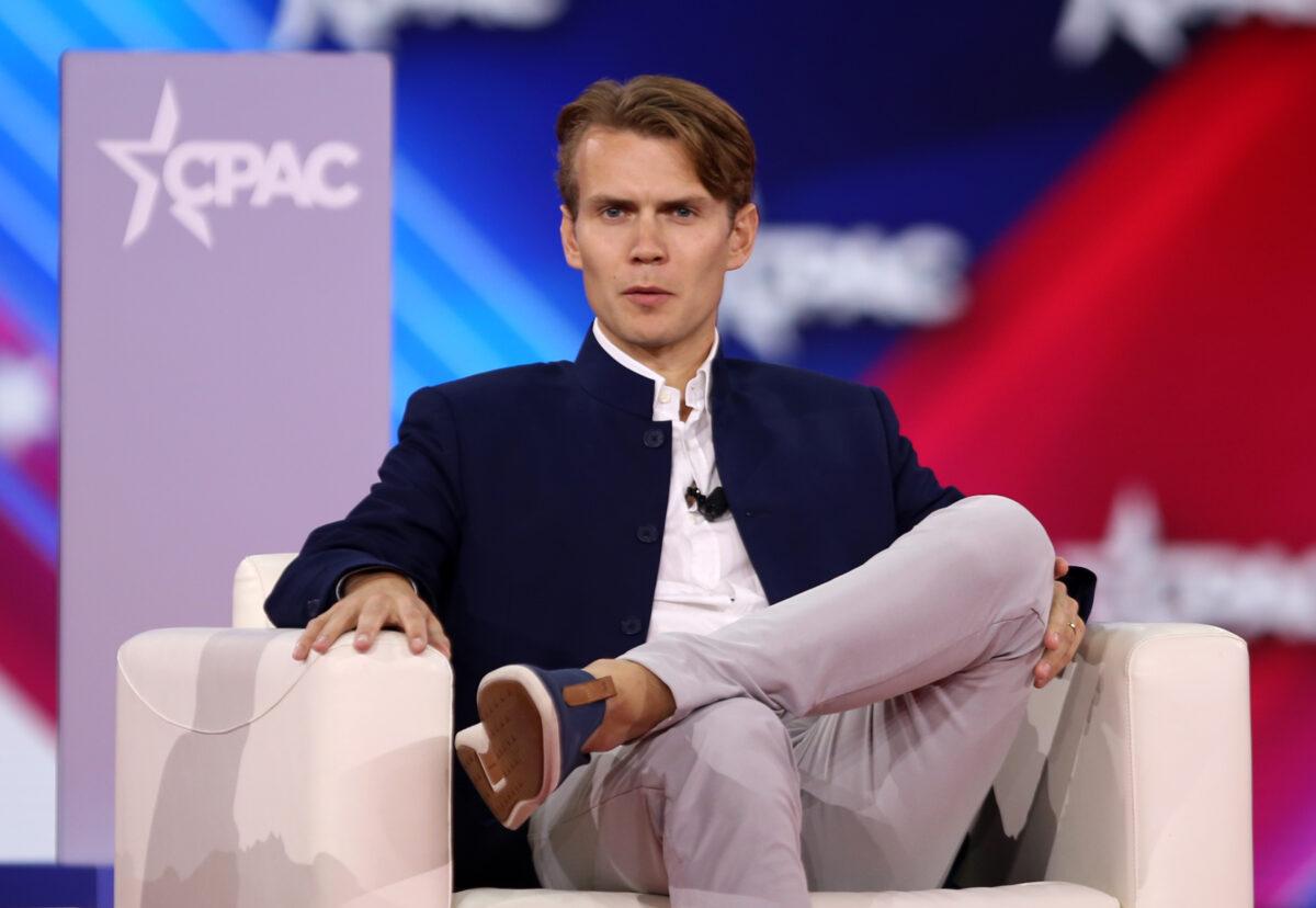 George Farmer, CEO of Parler, speaks at the Conservative Political Action Conference in Dallas, Texas, on August 6, 2022. (Bobby Sanchez for The Epoch Times)