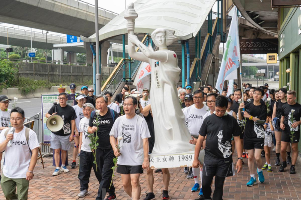  The Alliance held a march to commemorate June 4 in  April 2019. (Li Yi/The Epoch Times)